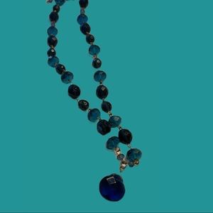 Blue sapphire look necklace